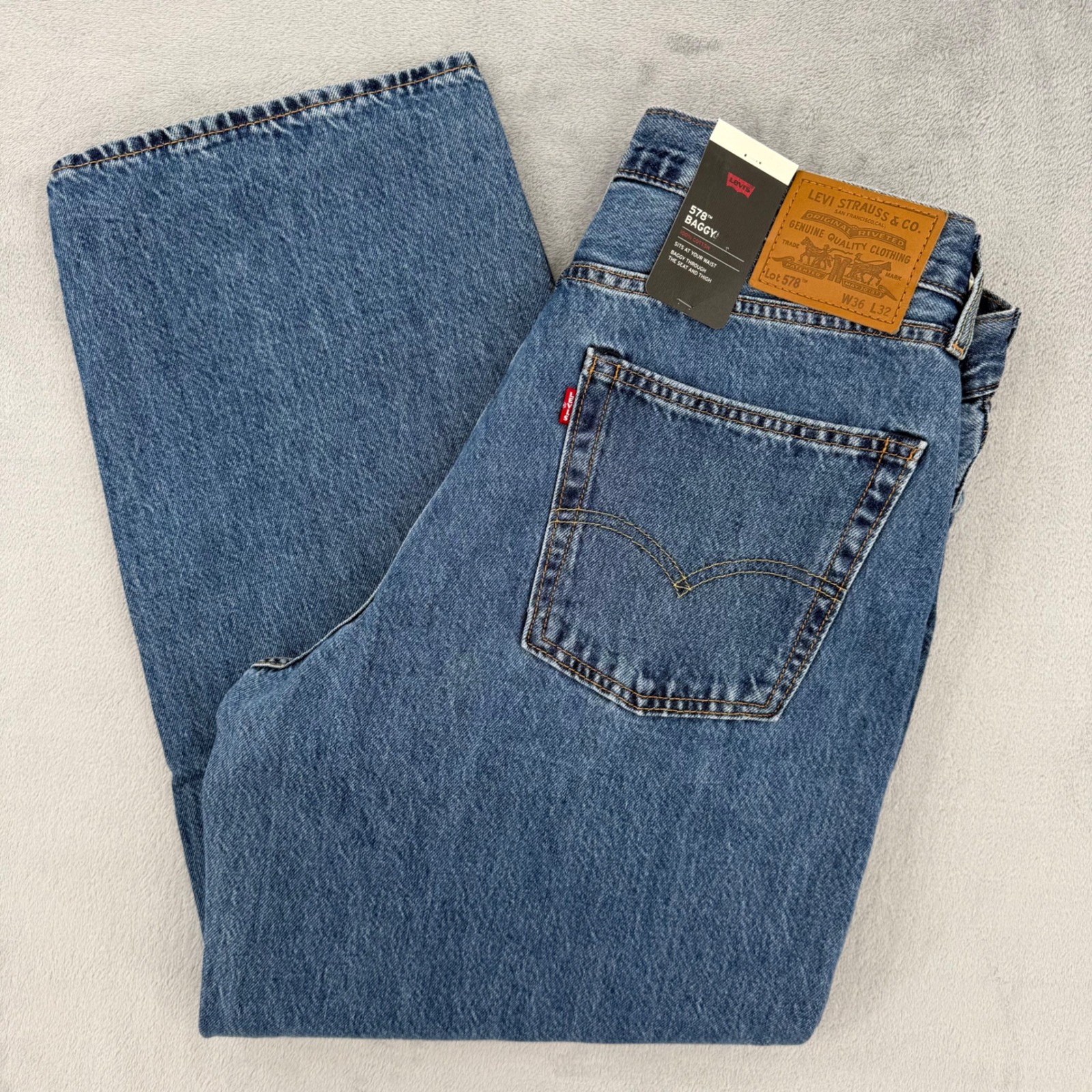 Levi Strauss 578 Baggy Jeans Dark Wash Mens W32 L32 Cotton New With Tags